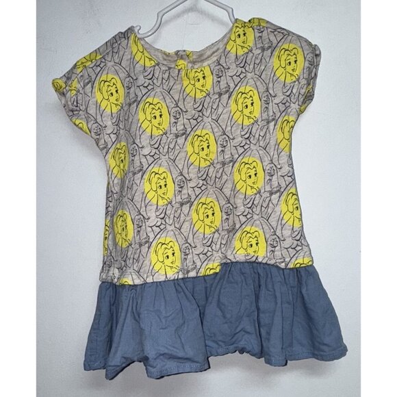 Baby Gap X Disney Princess Belle Dress Infant Girl Size 18-24 M Gray Blue Yellow - Picture 8 of 8